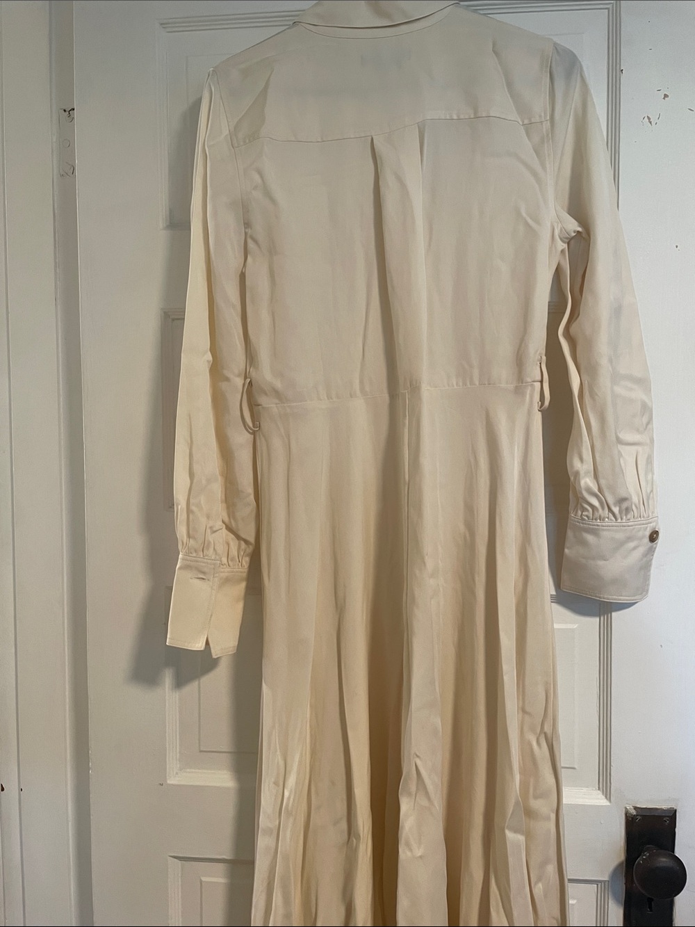 XS Tall - Banana Republic Cream Button-Front Shirt Dress - Picture 3 of 11